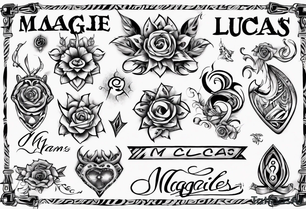 My children's names Maggie and Lucas tattoo idea