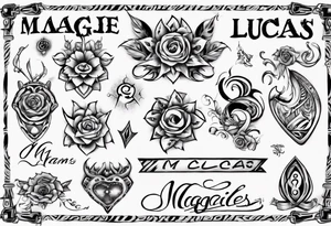 My children's names Maggie and Lucas tattoo idea
