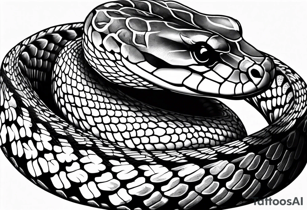 Elegant and wise snake (python), with no agressive tattoo idea