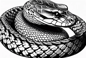 Elegant and wise snake (python), with no agressive tattoo idea