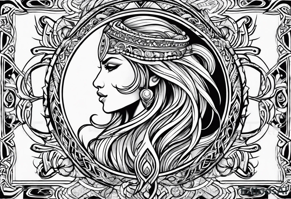 Aquarius tattoo in a tribal design tattoo idea