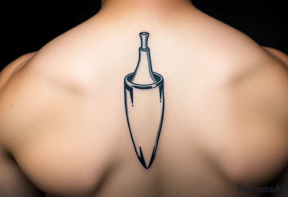 line drawing of erect penis tattoo idea