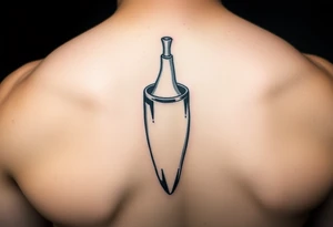 line drawing of erect penis tattoo idea