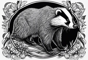 Powerful badger tattoo idea