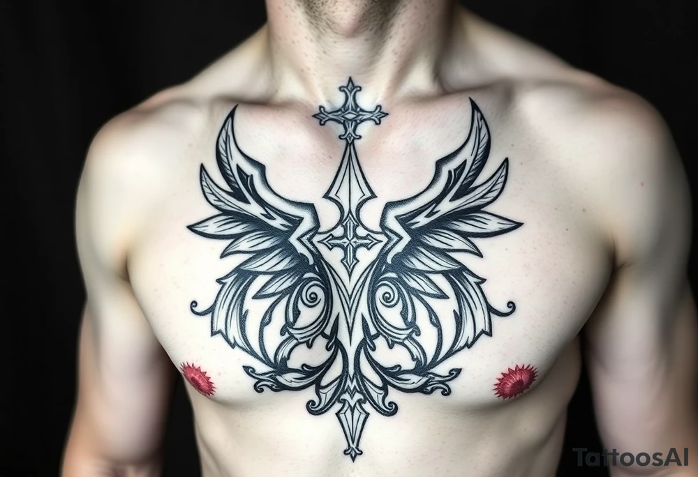 Powerful and majestic Irish family crust.For the last named smith into a full chest piece tattoo tattoo idea