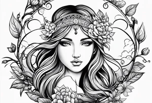 Virgo sign with nature tattoo idea