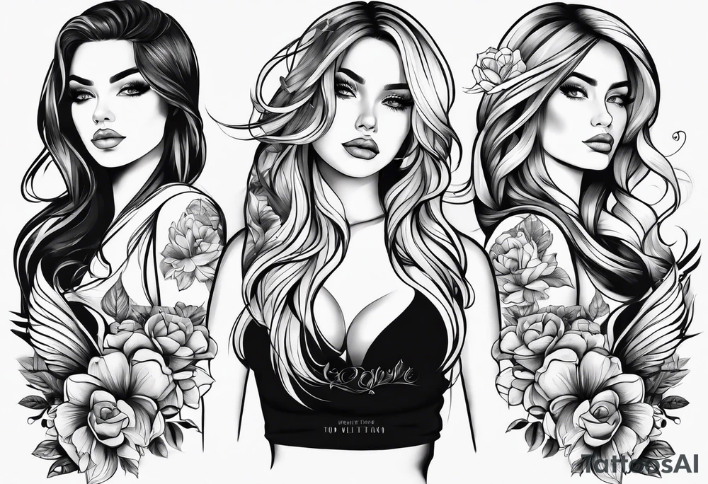 3 girls and one boy tattoo idea