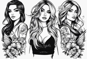 3 girls and one boy tattoo idea