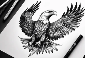 Powerful flying eagle tattoo idea