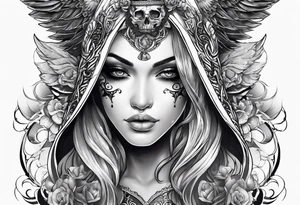 half angel half death tattoo idea