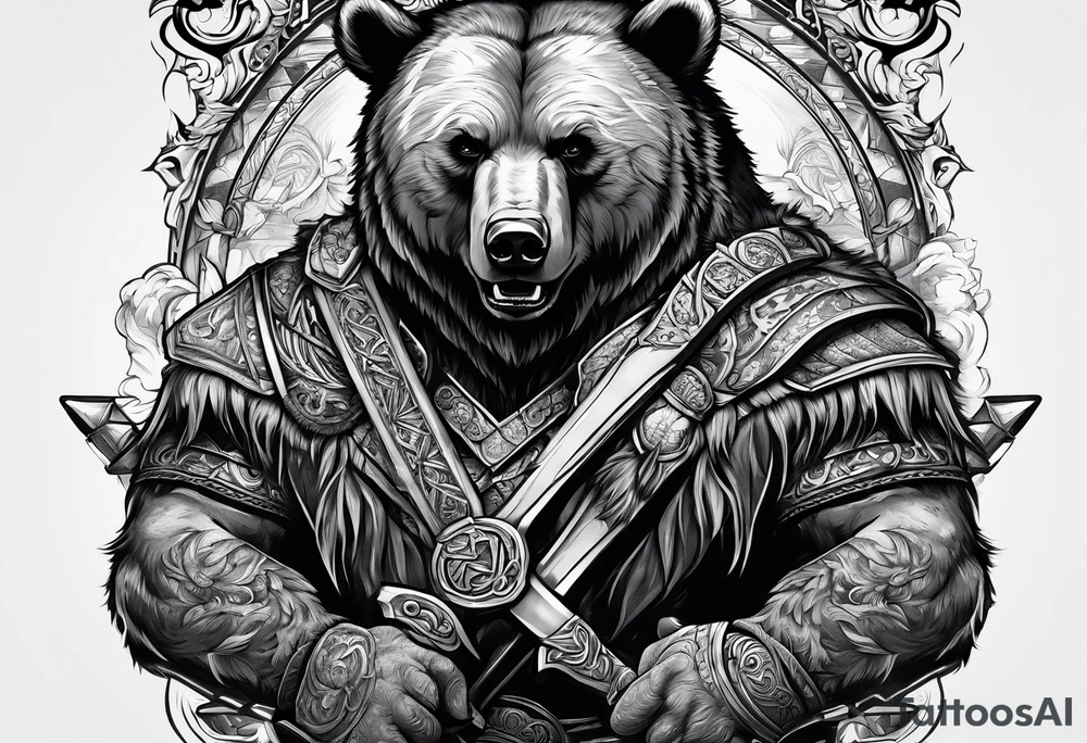 bear and barbarian tattoo idea