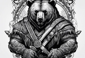 bear and barbarian tattoo idea
