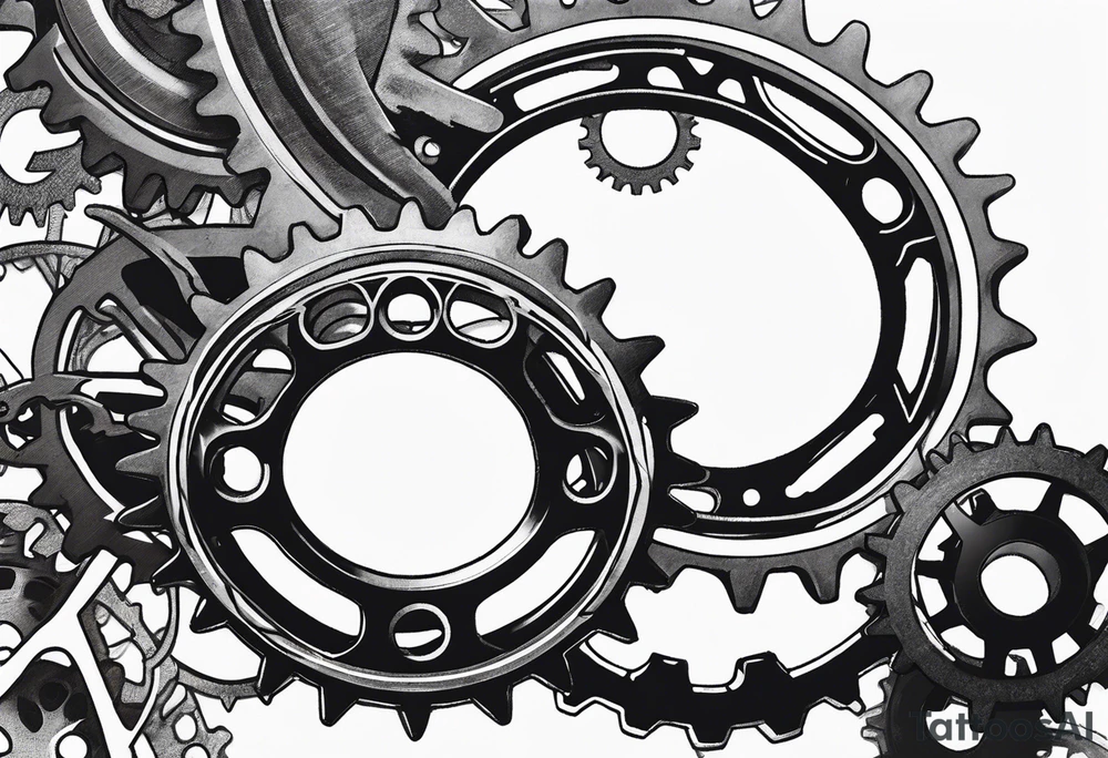 bicycle chain and gears wrist tattoo idea