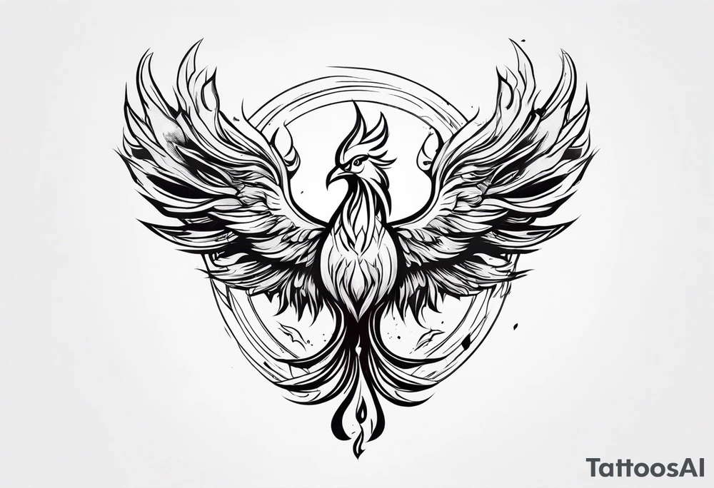 phoenix rising from ashes tattoo idea