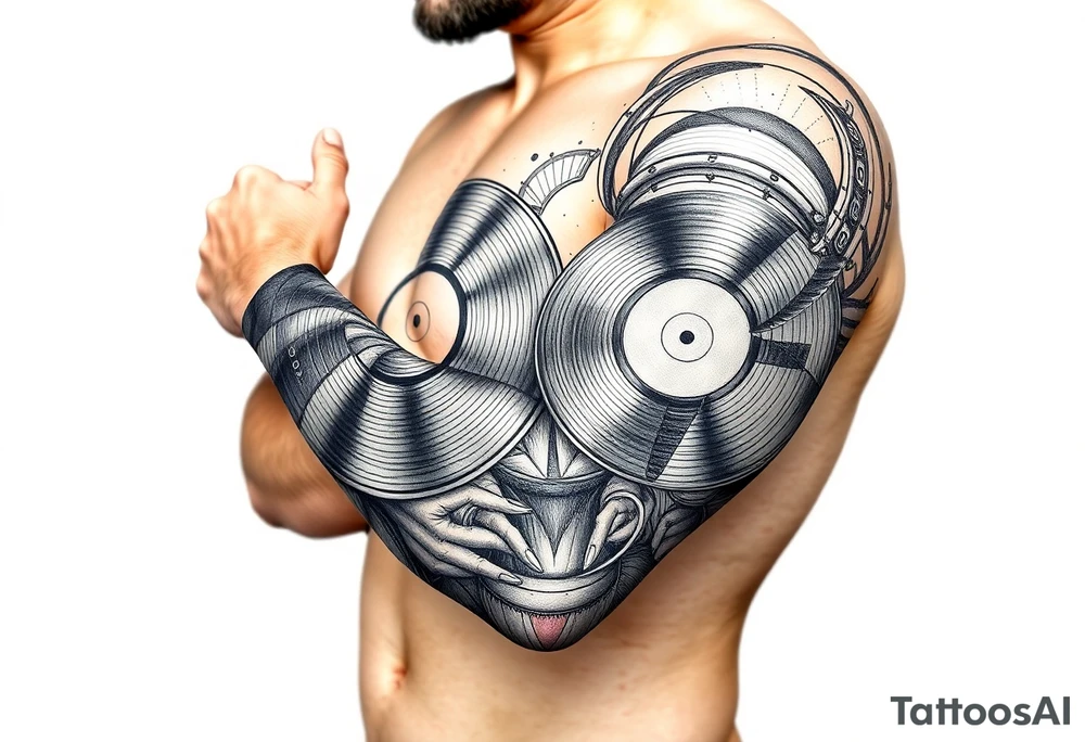 vinyl records tattoo idea