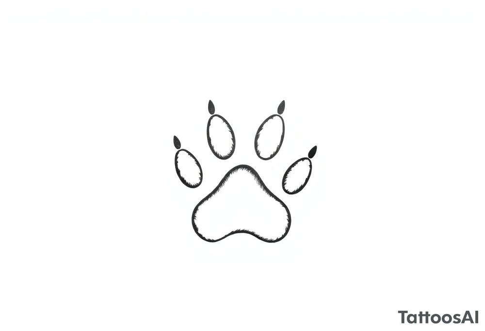 dog paw print tattoo idea