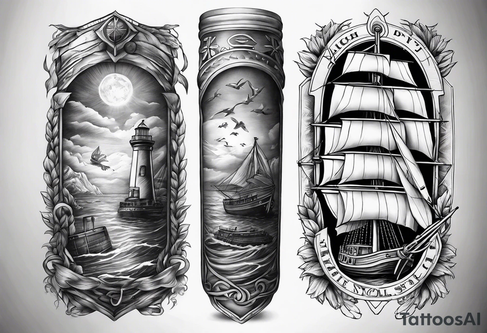 make a full sleeve nautical tattoo design tattoo idea