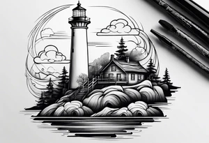 Light house in a shape tattoo idea