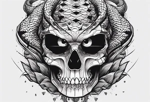 Snake Coming Out From An Eye Of A Broken Skull. tattoo idea