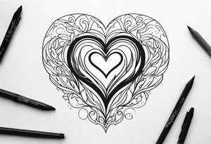 Heart on fire tattoo idea