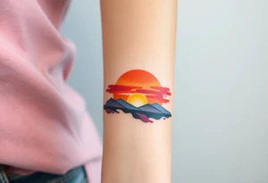 A realistic sunset tattoo idea