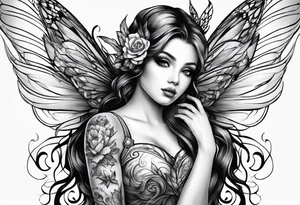 Beautiful fairy  baby tattoo idea