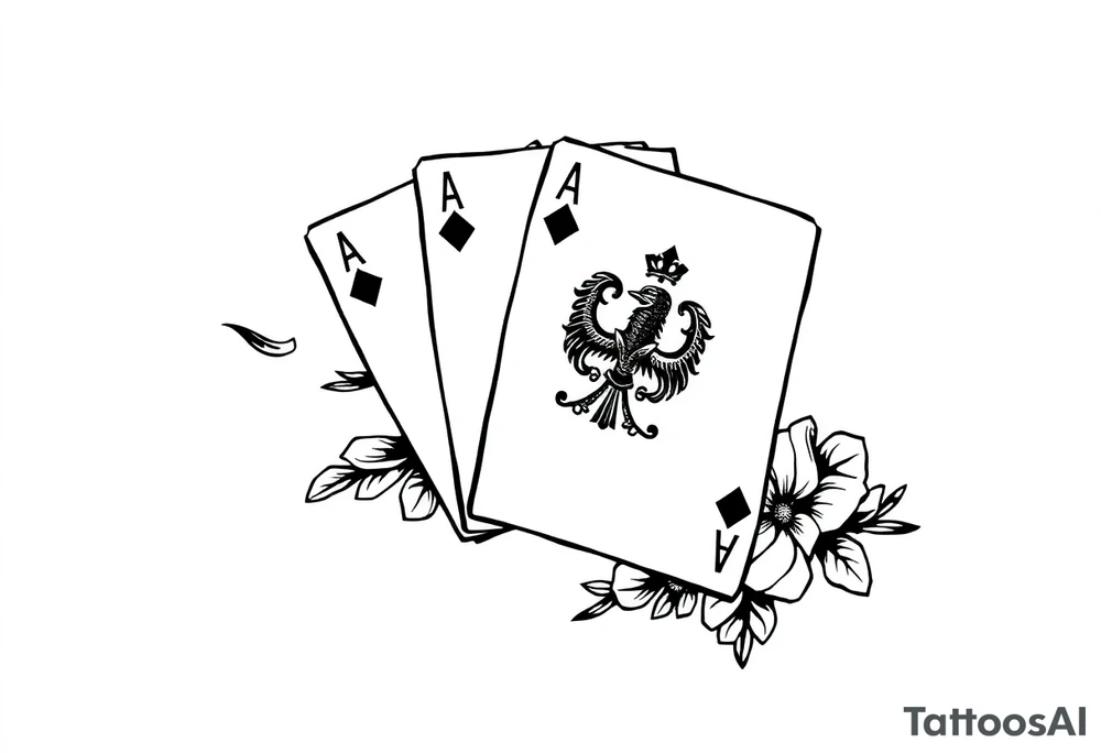 Poland symbol and poker cards Add casino money to it. tattoo idea