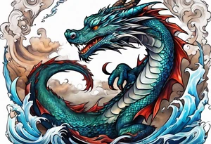 Water dragon tattoo idea