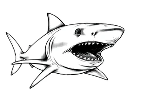 hammerhead-shark with open mouth. tattoo idea