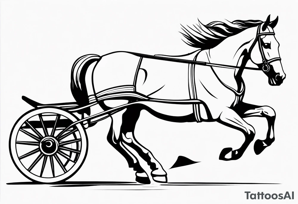Horse drawn using simple lines tattoo idea