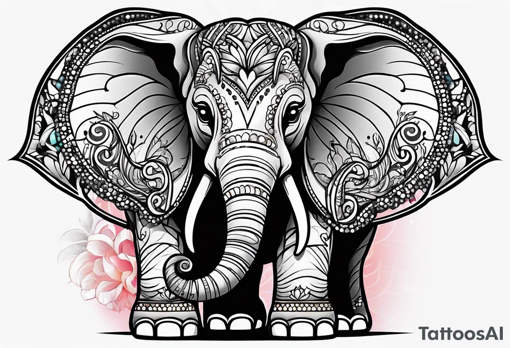 baby elephant tattoo idea