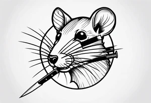 dead rat killed with a knife tattoo idea