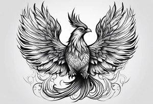 phoenix  minimaliste. trait de crayon. tattoo idea