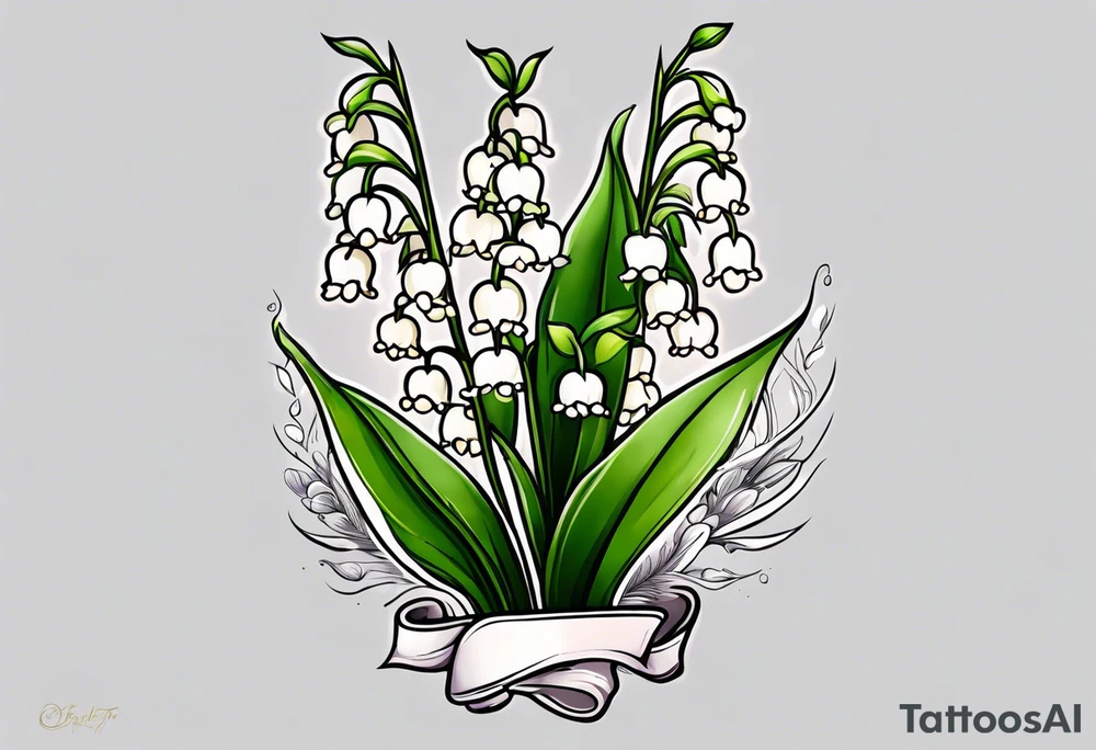 Neo traditional lily of the valley tattoo idea