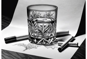 whiskey glass and a cigarette tattoo idea