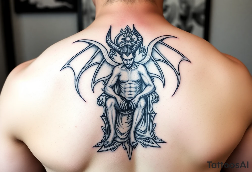 Lucifer sitting on this throne tattoo idea
