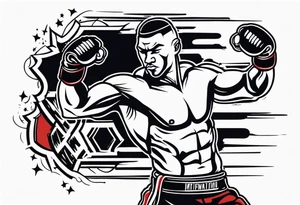 Old school style mma fighter tattoo tattoo idea