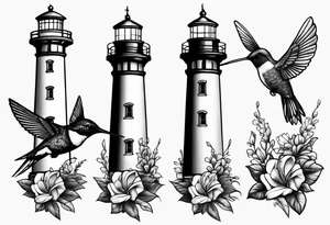 lighthouse hummingbird tattoo idea