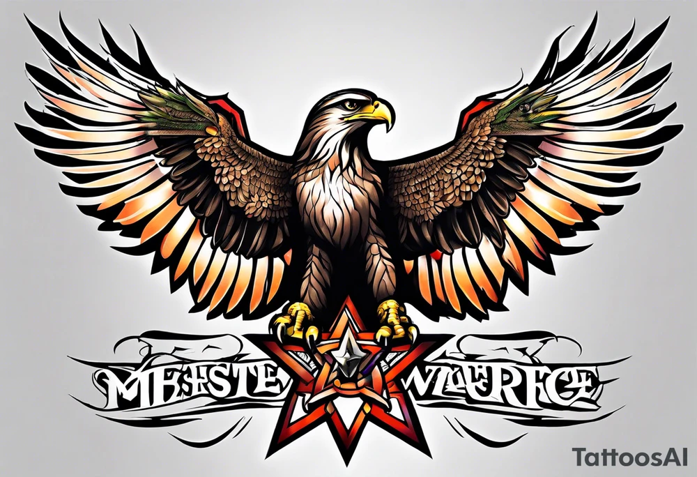Star hawk tattoo idea