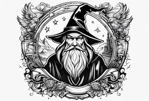 wizard breaking out of a book tattoo idea