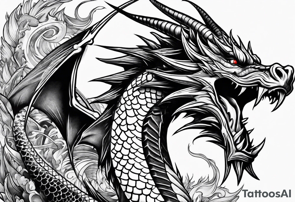 Dragon full body tattoo idea