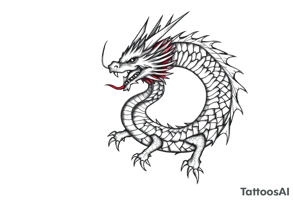 Feminine dragon tattoo idea