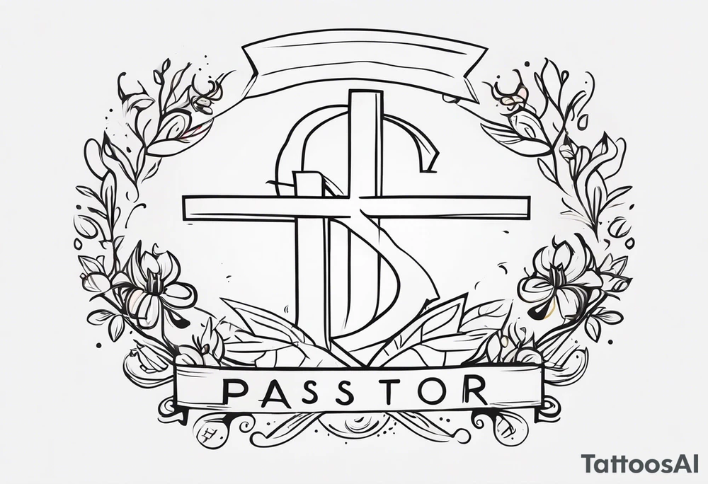 the words “Pastor Mom” in an image that reflects redemption and new life. tattoo idea