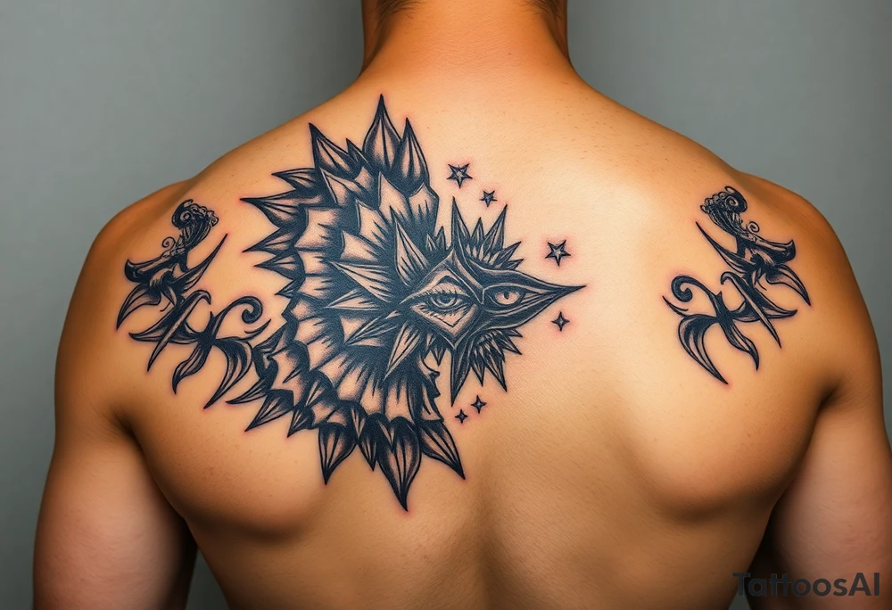 Black ink with small detals tattoo idea