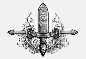 White dagger inside shadow cloak tattoo idea