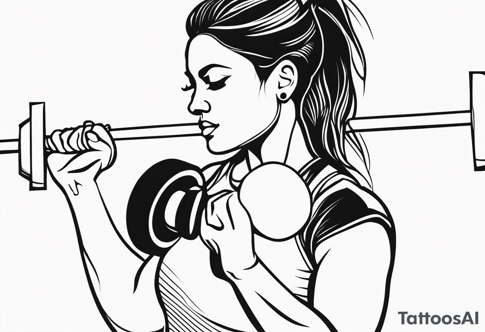 FEMALE WEIGHT LIFTER tattoo idea