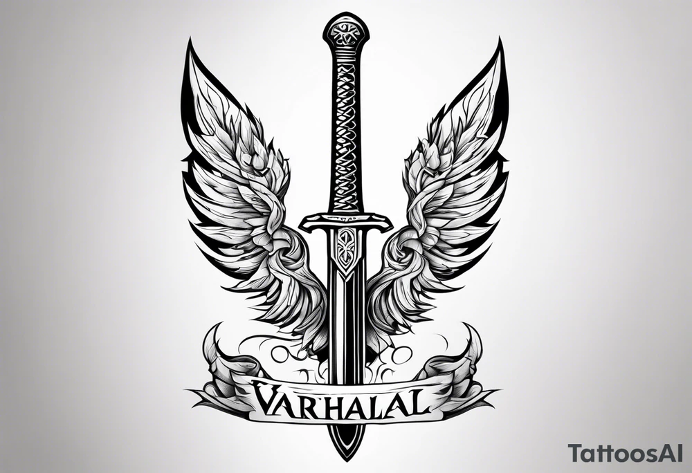 Valhalla  warrior soldier  Sword tattoo idea