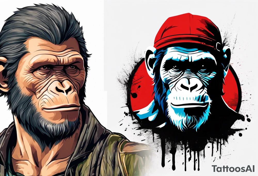 Caesar from the movie planet of the apes tattoo idea