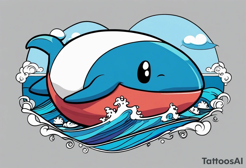 Wailord Pokemon in the ocean. tattoo idea