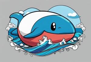 Wailord Pokemon in the ocean. tattoo idea